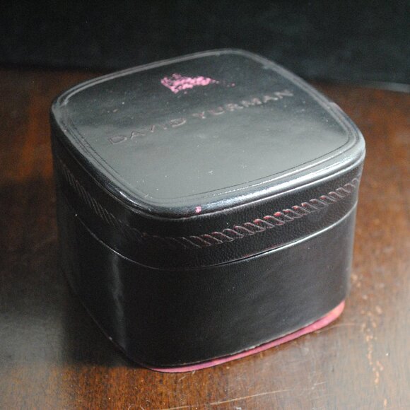 David Yurman Large Black Leather Empty Jewel Box Case 12 David Yurman Handmade Black Leather Jewelry Box